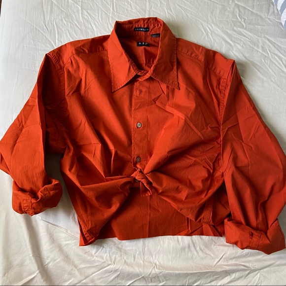 Vintage Tops - VINTAGE BURNT ORANGE Gap Boyfriend cropped blouse